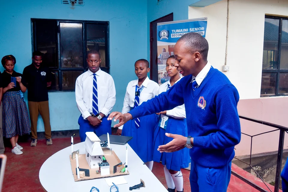 Learners presenting a classroom project